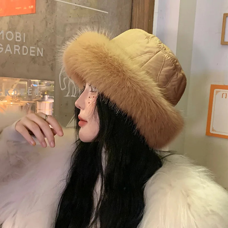 Aiertu  -  New Hairy Fisherman's Hat for Autumn and Winter Warm Ear Protection and Winter Water Bucket Hat Basin Hat Aiertu