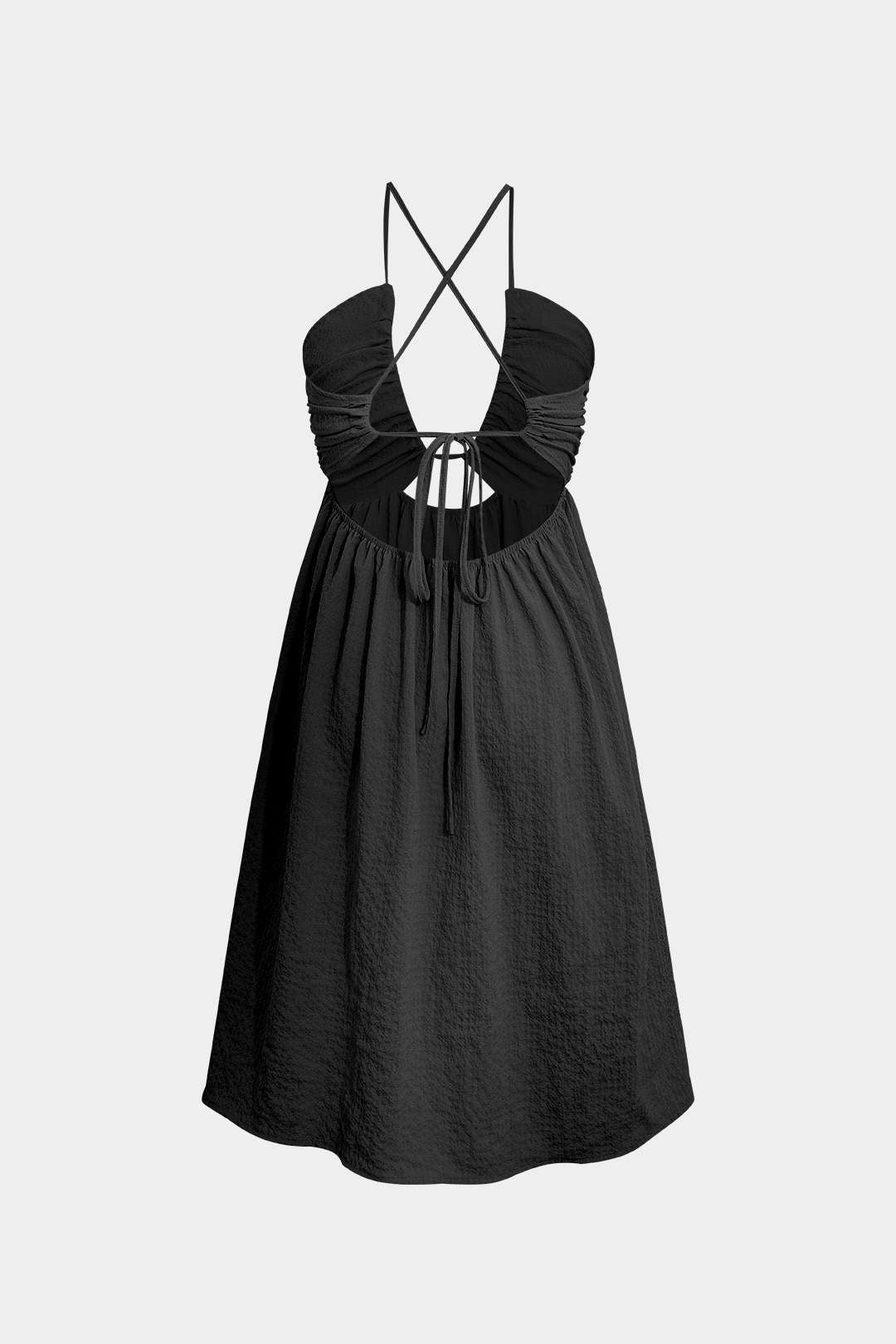 Aiertu  Backless V-neck Slit Midi Dress Aiertu