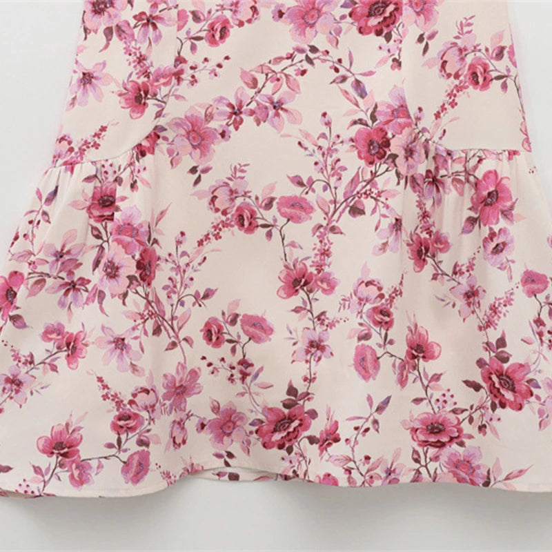Aiertu  -  Sweet Printed Party Dress Women O-neck Sleeveless Pleated A-line Mini Dresses Female 2025 Spring Summer Fashion Print Lady Robe Aiertu