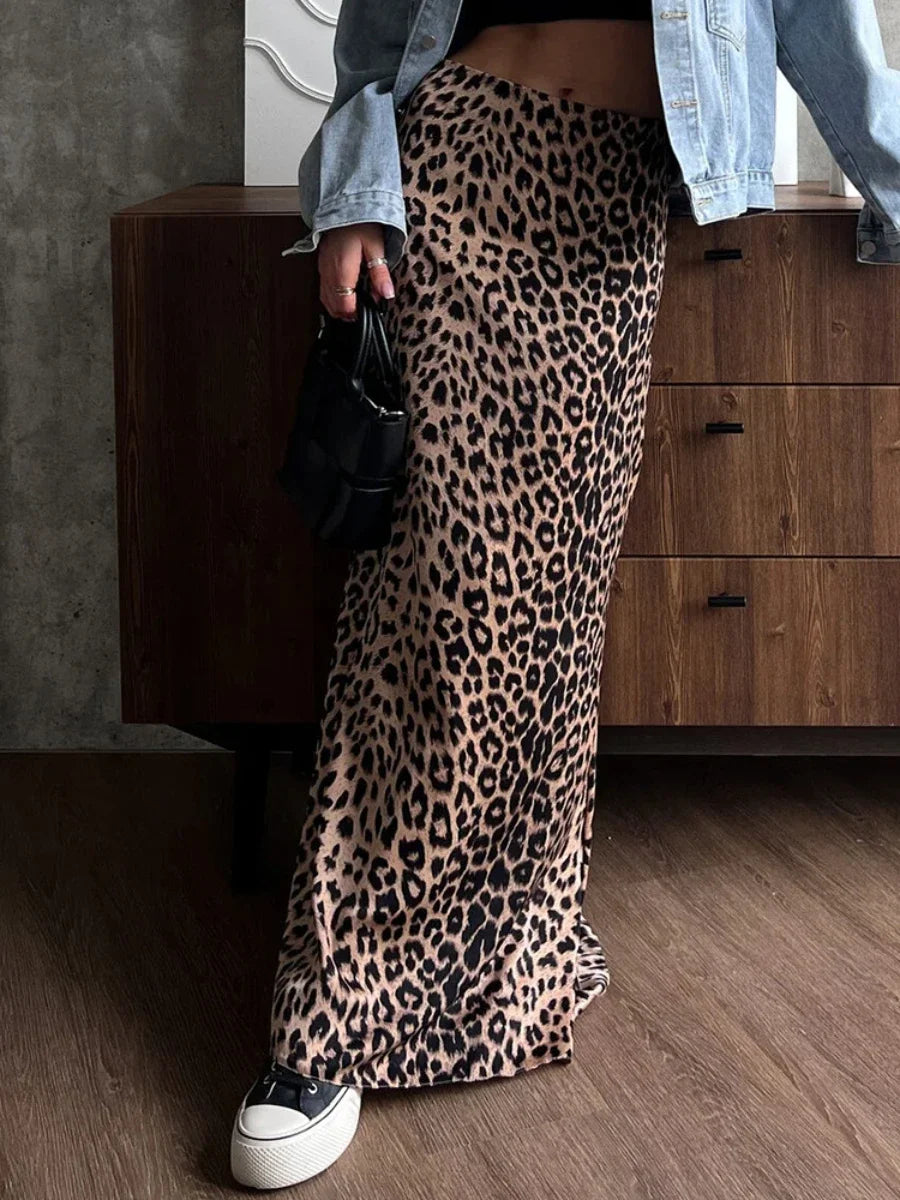 Aiertu  -  Summer New Women's  Leopard Print Midi Skirt High Waist Fishtail Skirt Fashion Foreign Trade Casual Half length Skirt Aiertu