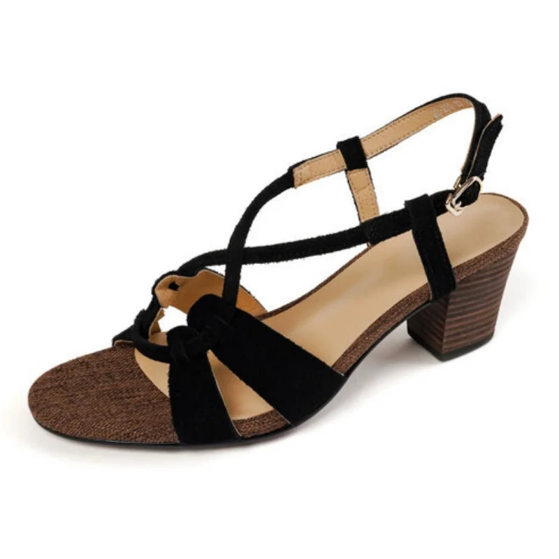 Aiertu  -  Luxury Women's Sandals Summer Fashion Ankle Strap Hollow Shoes Outdoor Comfortable Elegant High Heels Women Sandals Aiertu