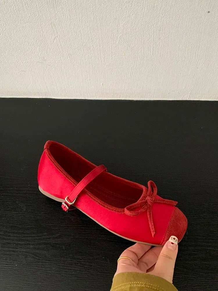Aiertu  -  Women Flat Shoes Fashion Round Toe Shallow Slip On Ladies Soft Ladies Mary Jane Ballerinas Flat Heel Casual Ballet Sho Aiertu