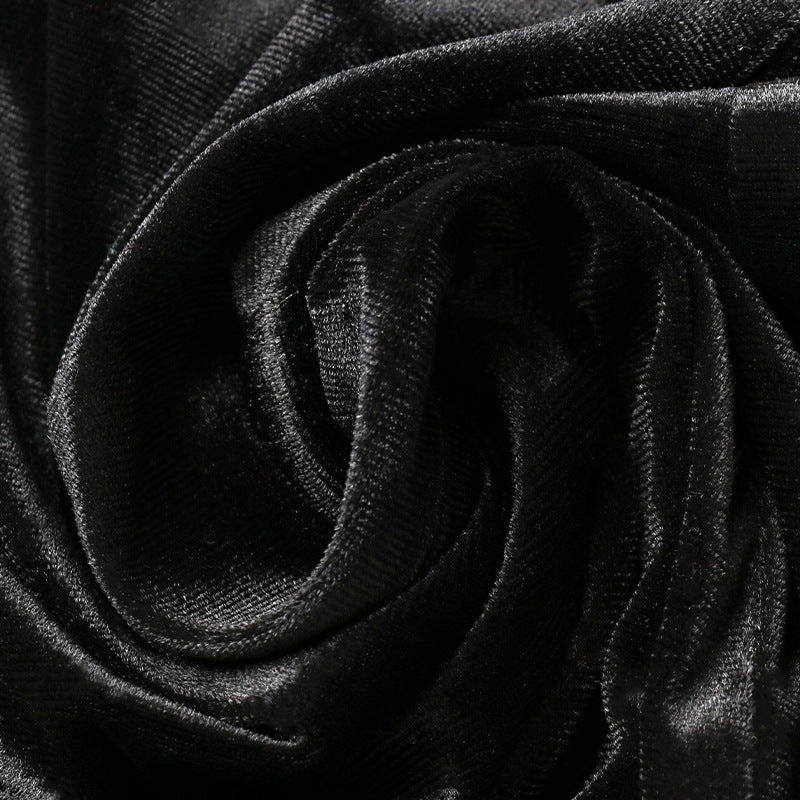 Aiertu - Waist Suede Flared Sleeve Wrap Chest Hepburn Dress Aiertu