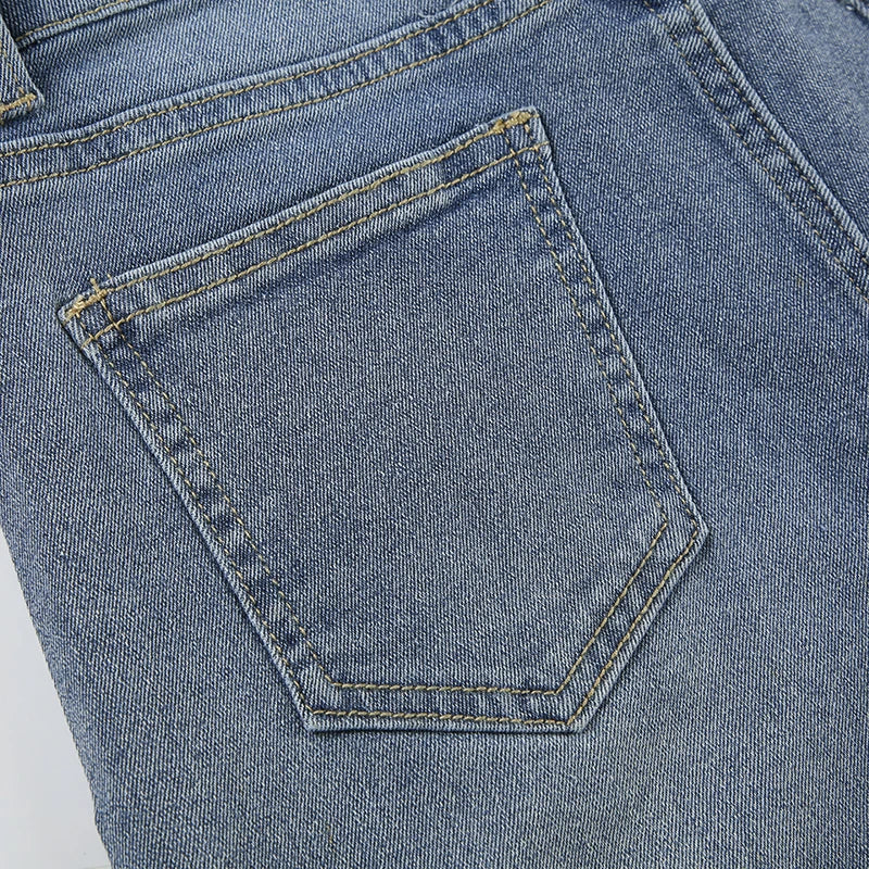 Aiertu  -  y2k Rhinestone Denim Shorts Summer Casual Low Rise Skinny Short Jeans for Women Streetwear All-match Shorts Harajuku 90s Aiertu