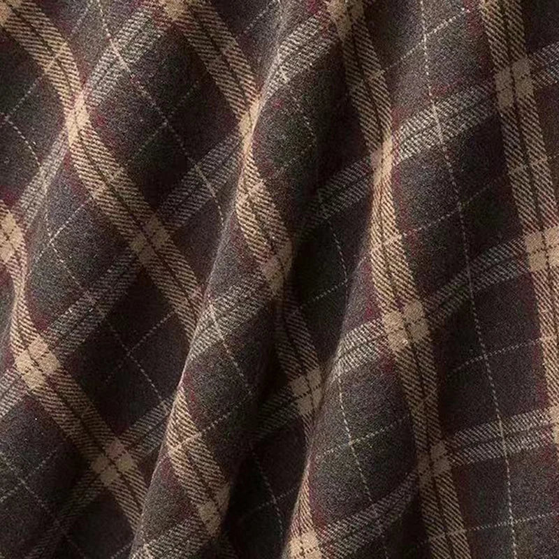 Aiertu Autumn Winter Woolen Skirt Women Korean Style Thick High Waist Long Skirt Woman A Line Pleated Plaid Skirt Female Aiertu