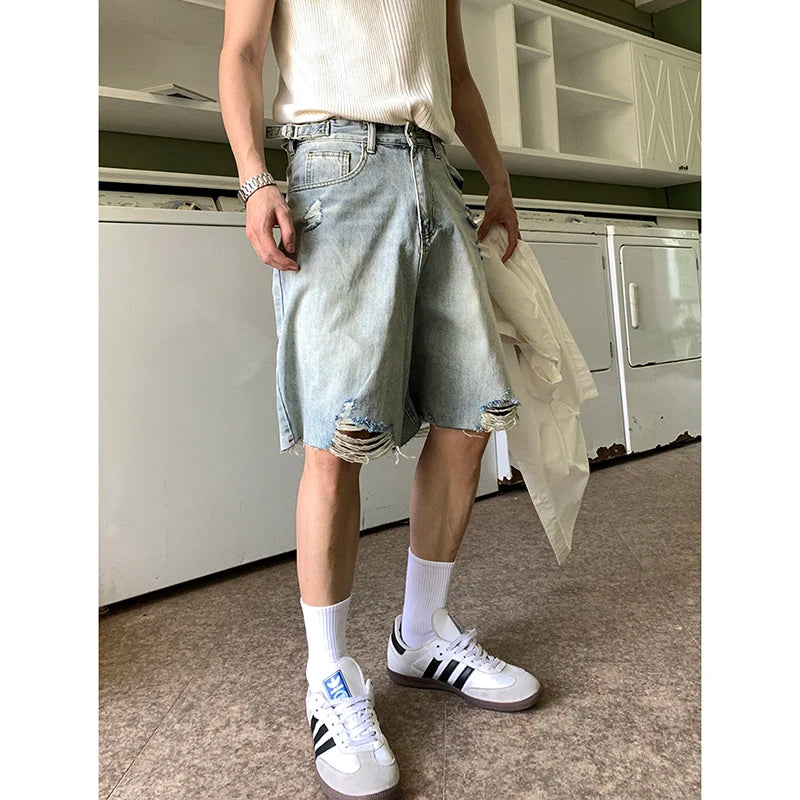 Aiertu  Summer Women's Retro 90s Wide Leg Baggy Casual Denim Shorts Harajuku Aesthetic High Waist Loose Shorts Fashion Punk Shorts Aiertu