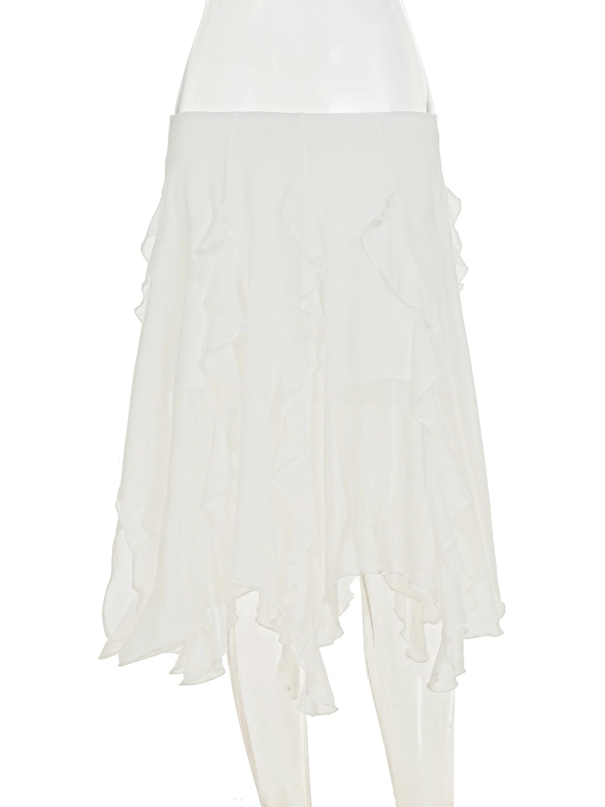 Aiertu    -  Casual Asymmetrical Mesh Skirts Holiday Beach Style Low-Waisted Midi Skirts Women 2025 Summer Fashion Streetwear Ladies Aiertu