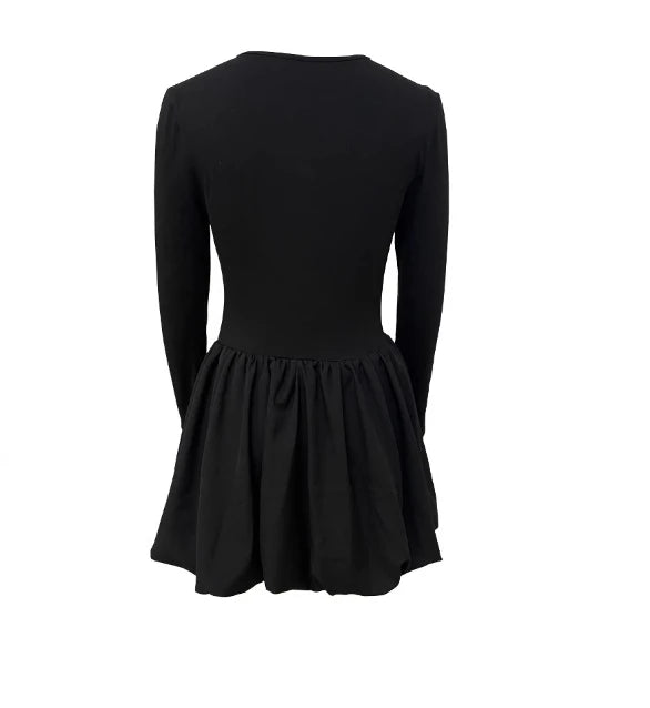Aiertu Women's Fashion Autumn & Winter Long Sleeve Slim Sexy Flower Bud Hem Suspender Dress Female High Waist Sweet Sexy Mini Dresses Aiertu