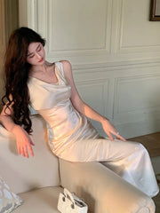 Aiertu  -  Women's Evening Dresses Elegant Swinging Collar Sleeveless Bodycon Birthday Party Midi Dress Female Clothing Vestidos Aiertu