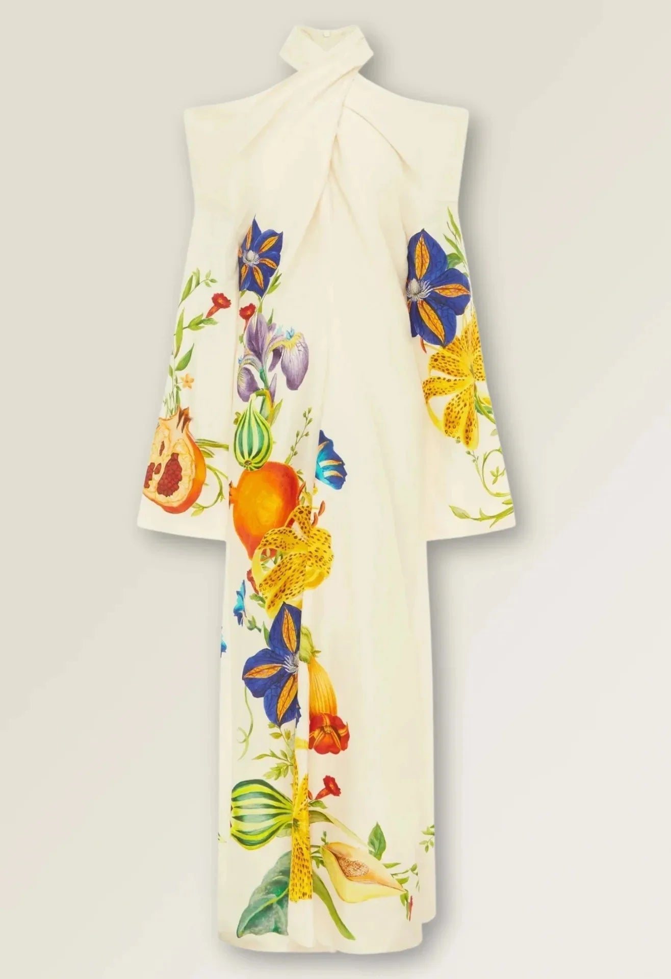 Aiertu  -  Elegant Fashion Long Printed Dress Cross Neck Shoulder Bared Cotton Maxi Gown for Women Crossbody Casual Comfortable Skirt Aiertu