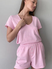 Aiertu  -  Pajamas for Women Homewear V-neck T Shirt ï¼?Shorts 2 Pieces Sets Women Outfits Girls Sleepwear Underwear Aiertu