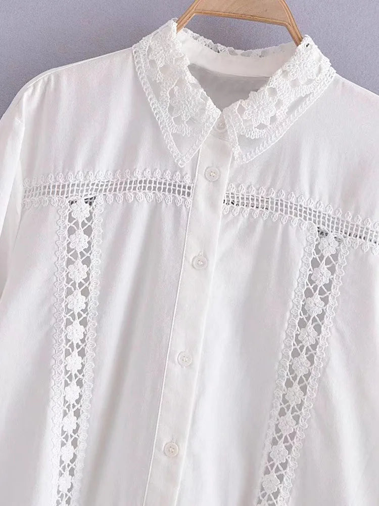 Aiertu  -  Summer Women Sweet Suits 2 piece Sets White Lace Shirts Tops and Shorts Female Fashion Street Two pieces Clothing Aiertu