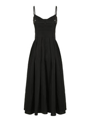 Aiertu - summer inspo Hot Sleeveless Fit And Flare Elegant Fashion Spaghetti Straps Dresses Women Black Solid Sexy Birthday Evening Party Dress Aiertu