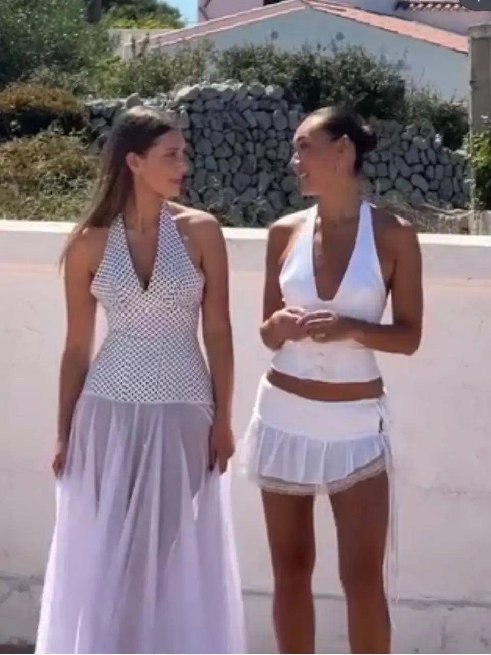 Aiertu  -  Summer White Lace Skirts Women Asymmetrical Skirt Y2k Outfit Solid Double Layered White Mini Skirts With Safety Shorts Lace Trim Aiertu