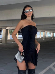 Aiertu  -Ramiyah Mesh Splicing Tube Dress aiertu