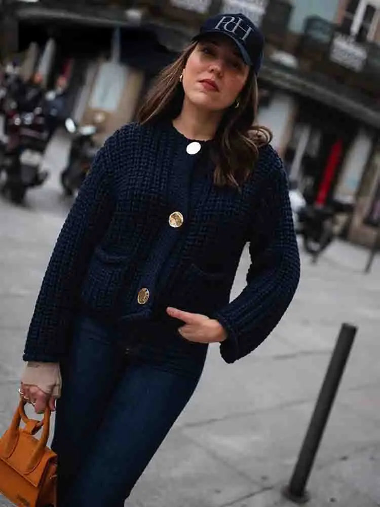 Aiertu  -  Women V Neck Cardigan Sweater Solid Casual Warm Outerwear Knitwear Autumn Winter Long Sleeves Single Breasted Top Mujer Aiertu