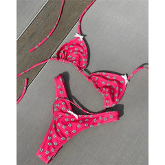 Aiertu  -  Micro Bikini Push Up Women Swimsuits Sexy Female Swimwear Checkerboard Brazilian Bikini Set Biquini Print Beachwear Aiertu