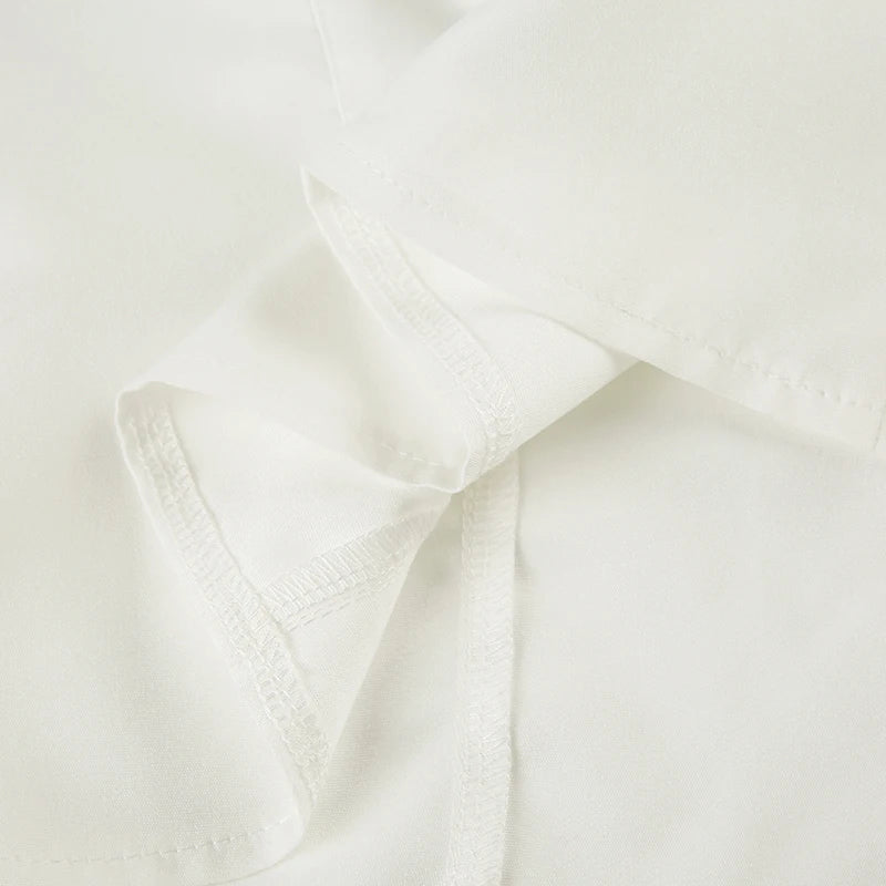 Aiertu  -  Casual Solid White Crop Blouses for Women Fashion Turn-down Neck Shirts Streetwear Korean Y2K Button Up Clothings Aiertu