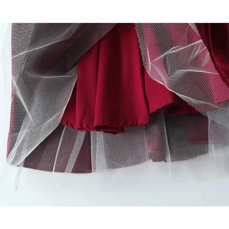 Aiertu  -  Lace Trim Wine Red Sling Mini Dresses For Women A-line Slim Birthday Party Dress Sexy Elegant Christmas Robe Aiertu