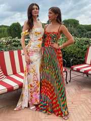Aiertu  -  Argyle Print Fit Flare Pleated Women Dress Sexy Tube Slip Empire Female Dresses 2026 Spring Summer Beach Elegant Lady Robe Aiertu