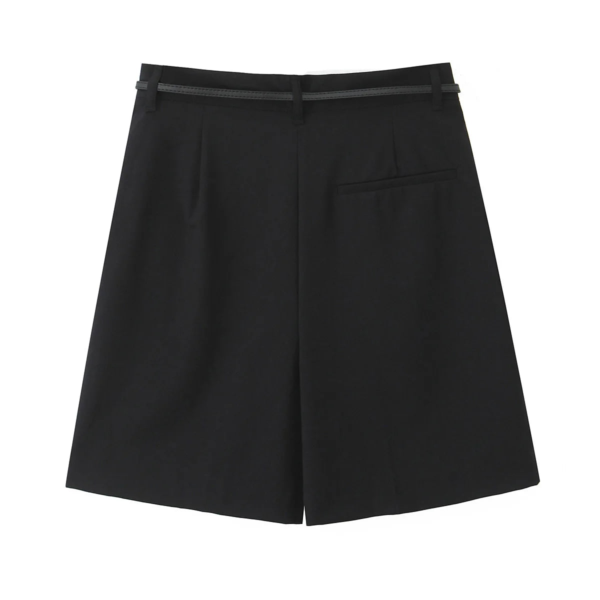 Aiertu  -  European and American style fashion all-match belt pleated all-match casual shorts women's new straight wide-leg suit shorts Aiertu
