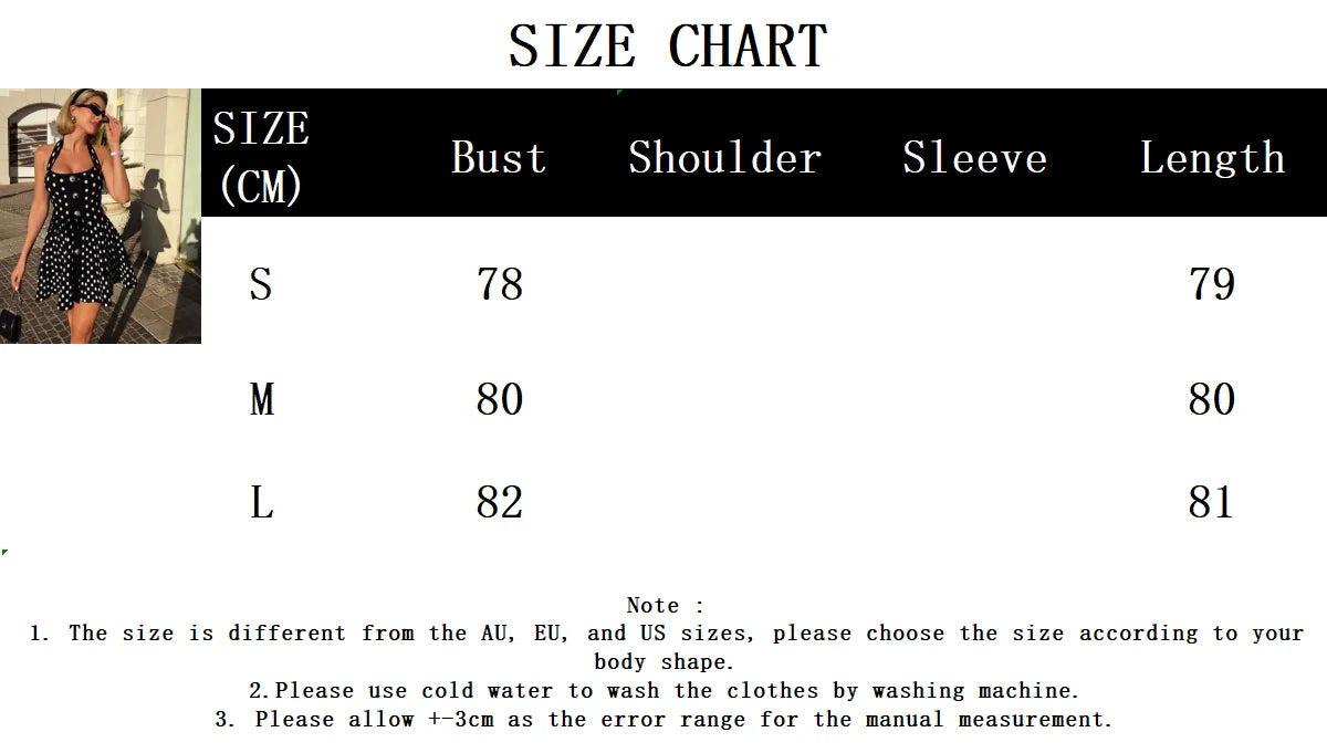 Aiertu  -  Polka Dots Knitted Halter Mini Dress Women Single Breasted Sleeveless A-line Party Vestidos Vintage Fashion Elegant Dresses New Aiertu