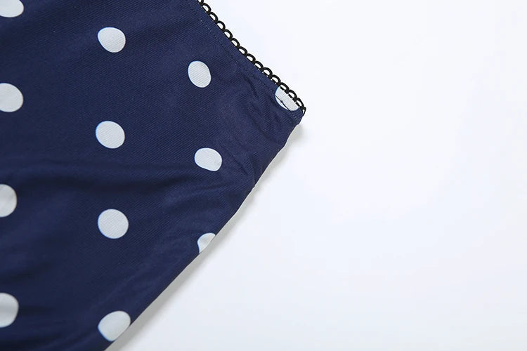 Aiertu  -  Sexy Polka Dot Print 2-Piece Set Women Halter Bandage Halter Backless Sleeveless Mini Tops+Straight Skirt Matching Suit Aiertu