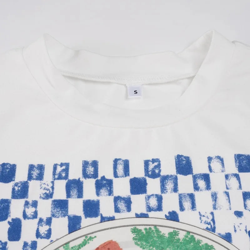 Aiertu  -  Graphic Tees Crew Neck Short Sleeve Tops Y2k Summer T Shirt Woman Fashion 2025 Streetwear Clothing P67-BZ11 Aiertu
