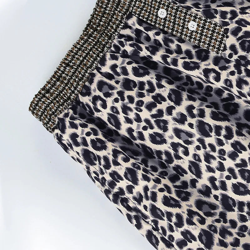 Aiertu  -  Wild Spice Girls Street Leopard Print Plaid Personality Loose Casual Pants Niche Loose Straight Skinny Low Waist Pants Aiertu