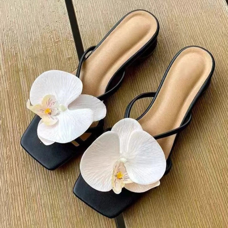 Aiertu  -  Sandals Decorations Flower Shoe Accessories Vacation Style Removable Butterfly Orchid Shoes Charms DIY Shoe Buckle Clogs Buckle Aiertu