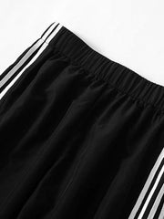 Aiertu  -  Low Rise Piping Detail Wide Leg Pants Aiertu