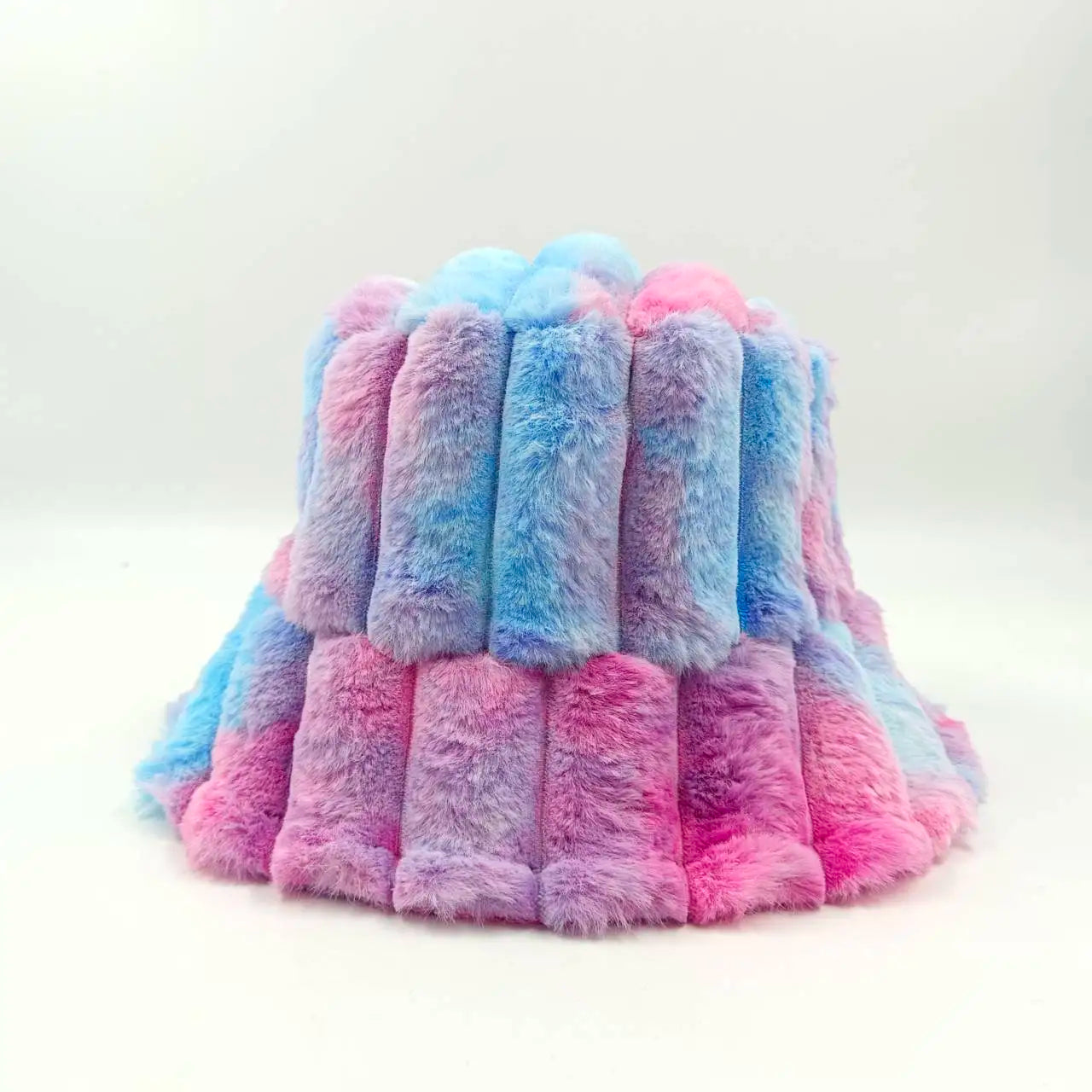 Aiertu  -  Autumn/Winter New Mixed Color Plush Lampholder Fisherman Hat Women's Korean Designer Wide Plush Bucket Hat Aiertu
