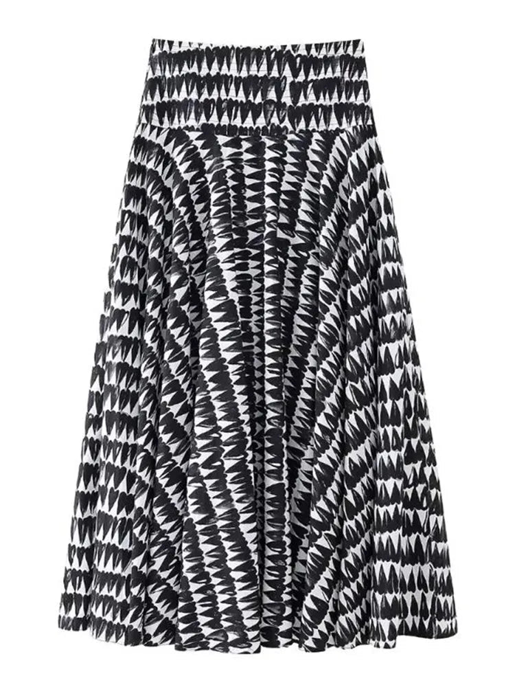 Aiertu  -  Women Bow Tie Print Skirt Set 2025 Summer A-line Sleeveless Strapless Top Skirts Sets Fashion Lady Street Square Neck Chic Suit Aiertu