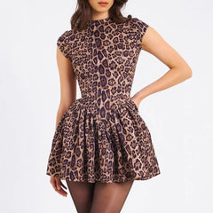 Aiertu  -  Women's High-end Party  Sexy Leopard Print Backless Dress  Women's Sweet and Spicy A-line Dresses 2025 Aiertu