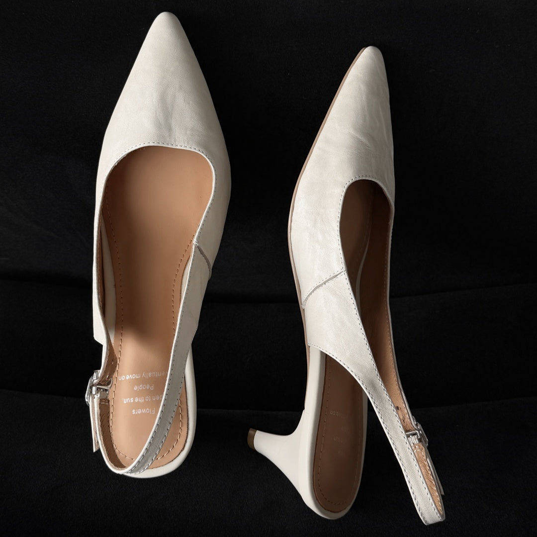 Aiertu  Women's cow leather pointed toe slingback 5cm thin high heel pumps elegant ladies slim daily dress heeled shoes for woman 2024 Aiertu