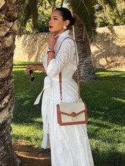 Aiertu  -  White Lace Autumn Cotton Dress Women Button Loose Winter Casual Dress Vestidos Robe Long Sleeve Maxi New Boho Dress Aiertu