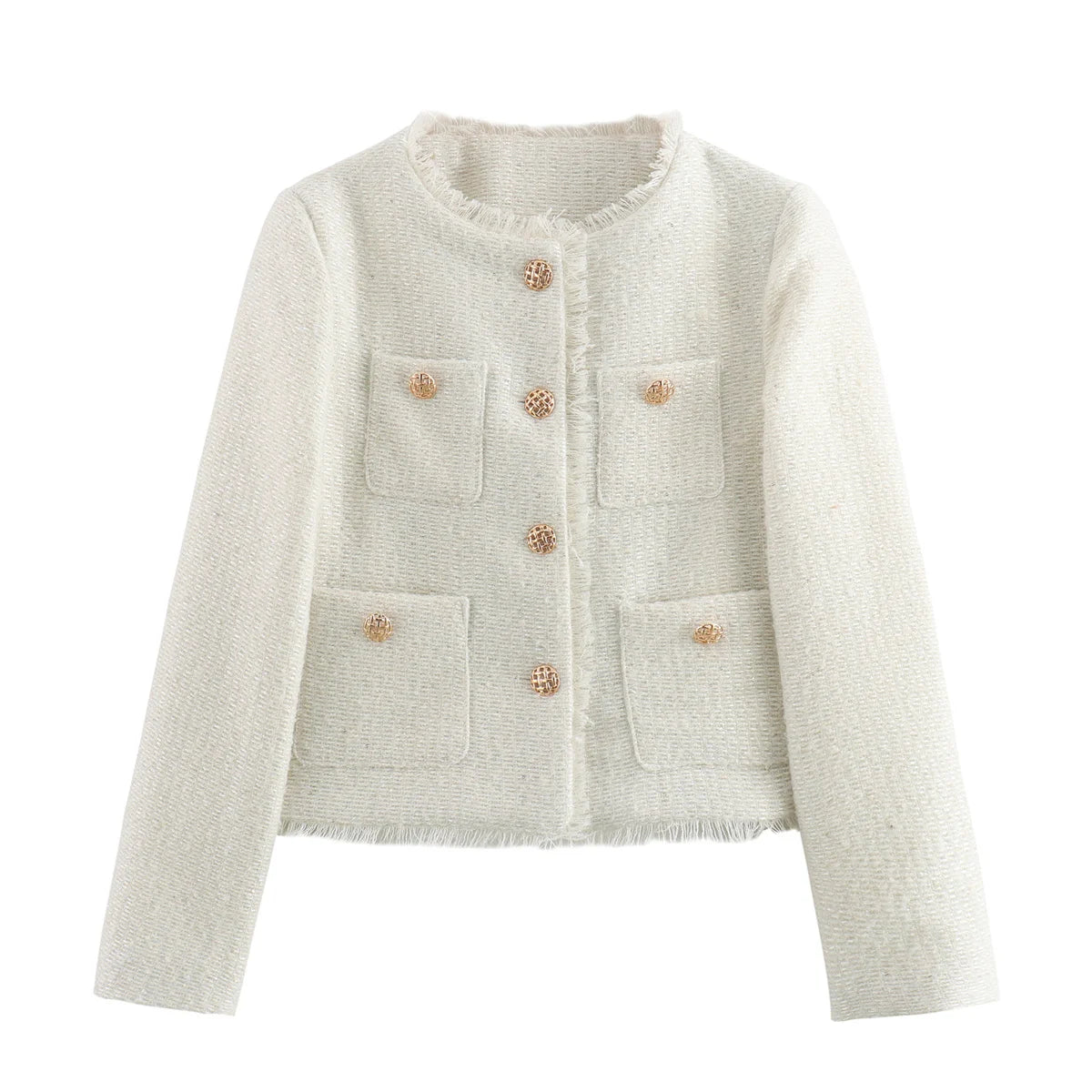 Aiertu  -  French high-end gold single-breasted small fragrant style jacket for women, spring and autumn fashion, versatile bright silk tex Aiertu