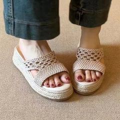 Aiertu  -  Wedges Platform Slippers Weave Women Sandals Fashion Summer Shoes New Designer 2026 Slingback Woman Flip Flops Zapatillas Mujer Aiertu