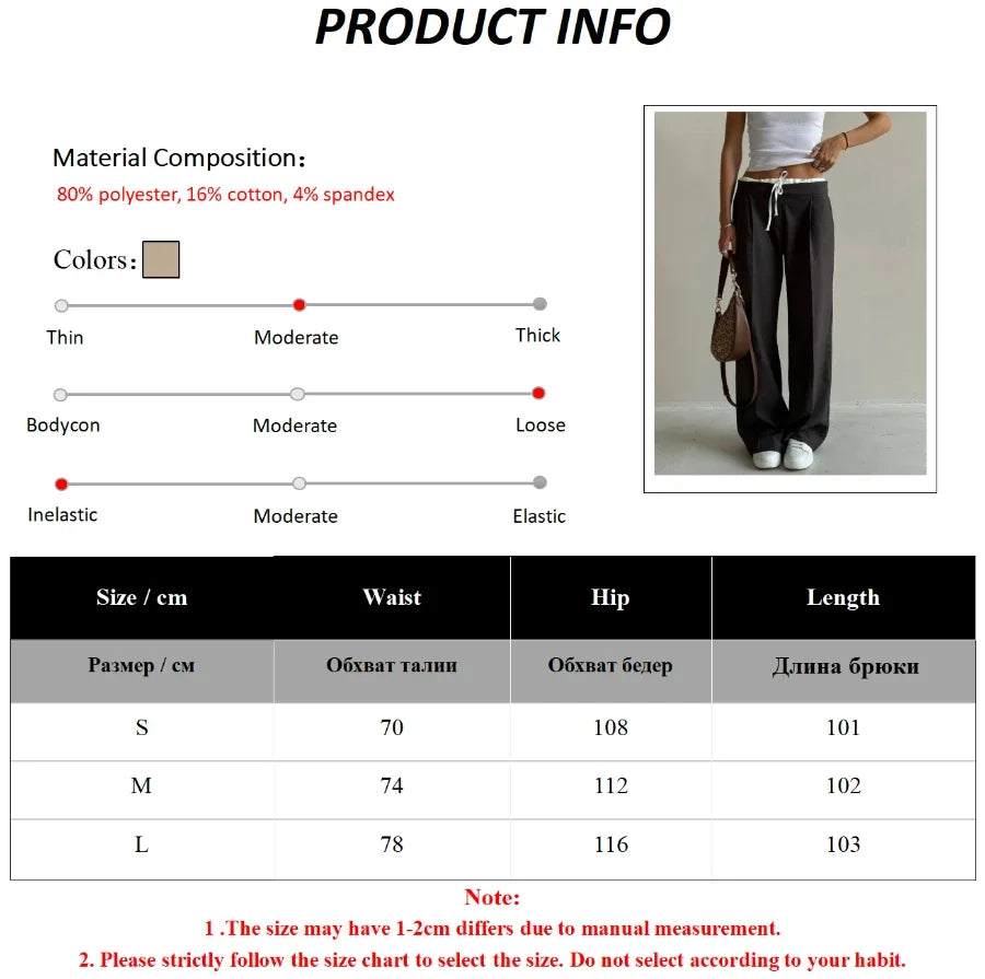 Aiertu  -  Women's Spring New Fake Two Piece Lace Up Loose Casual Pants Fashion Straight Leg Pants Female Retro Commuter Suit Pants Aiertu