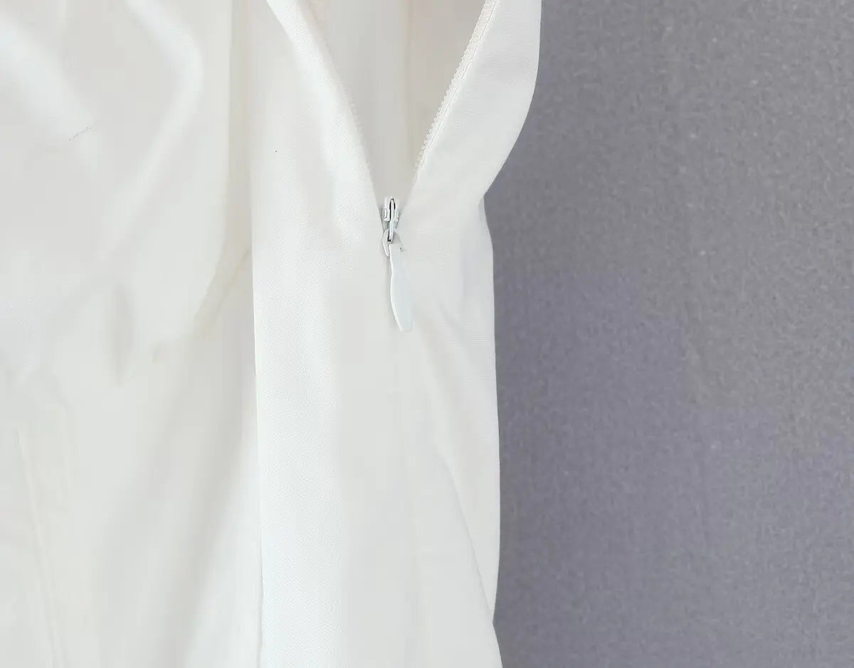 Aiertu  -  Women Corset Style Sling  Summer Dresses 2026 Lace Up Bandage Back A-line Midi Dress White Elegant Party Robe Aiertu