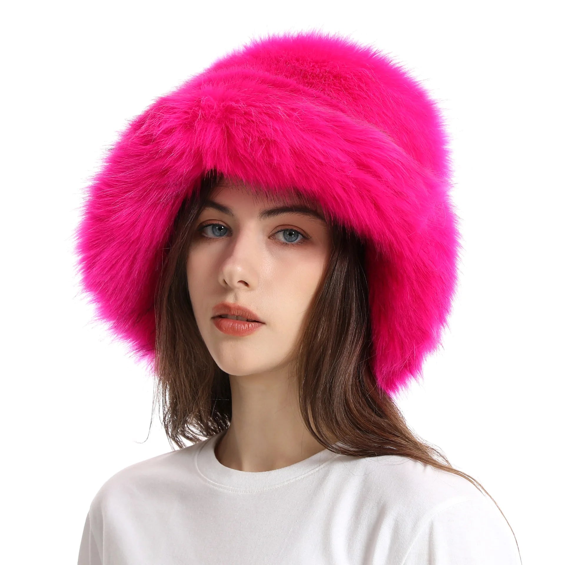 Aiertu  -  (Hat and Scarf) New Plush Hat Adult Autumn and Winter Plush Thickened Warm Hat Versatile Plush Fisherman Hat Fashion Set Aiertu