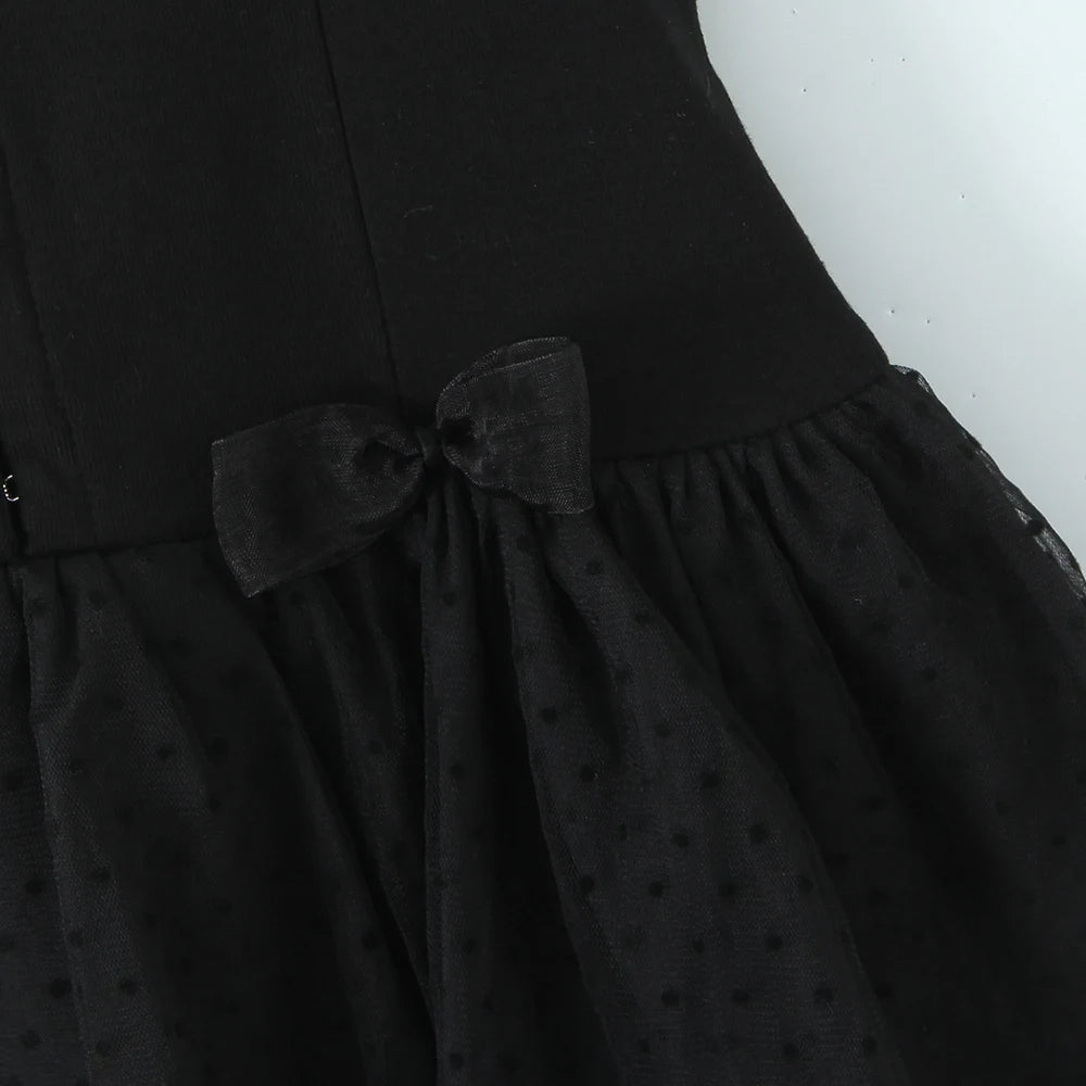 Aiertu  -  Solid Spliced Bowknot Mini Dress for Women Deep V Neck Sleeveless High Waist Temperament Dress Female Aiertu