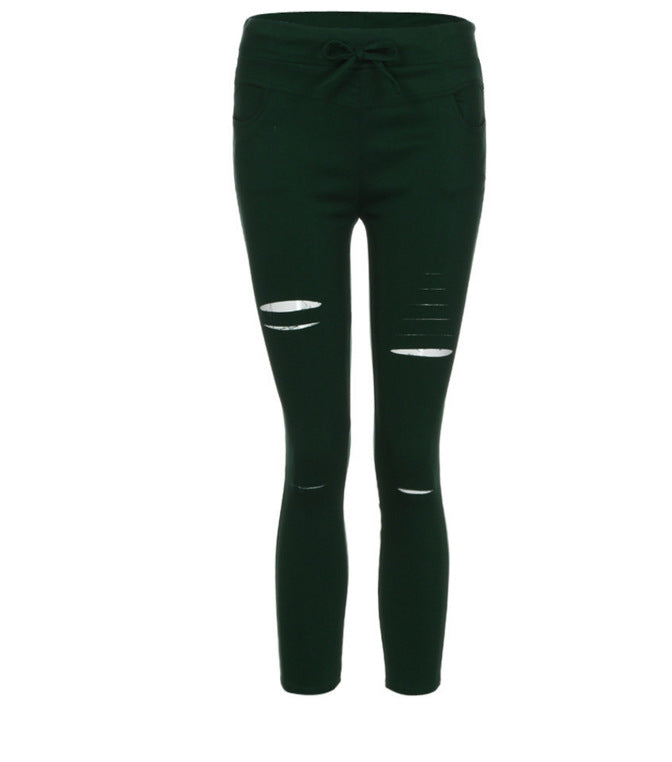 Aiertu nba outfit for women Casual Pants Pencil Pants Ripped Women's Leggings aiertu