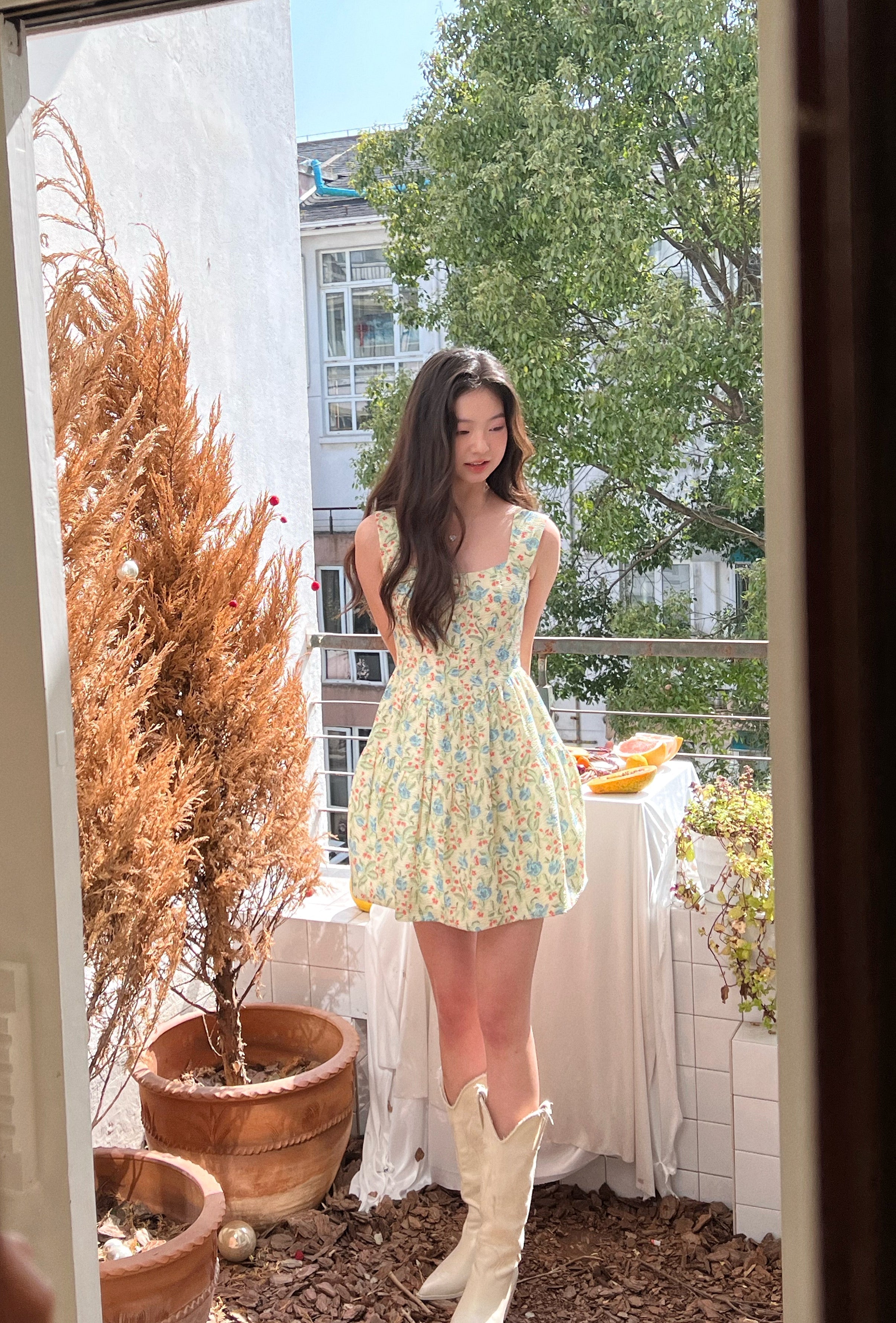 Aiertu  Magical Meadow Floral Romper Dress Aiertu