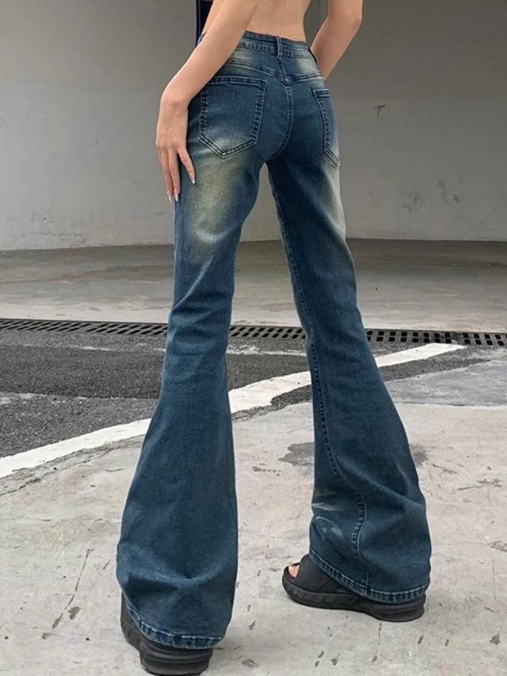 Aiertu  Bootcut Low Rise Denim Jeans Aiertu