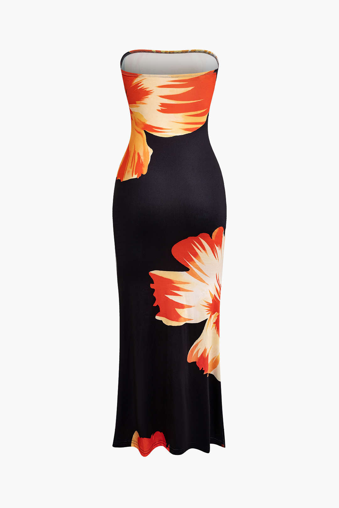 Aiertu  Sunny Floral Cascade Strapless Midi Dress Aiertu