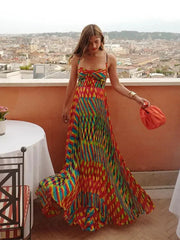 Aiertu  -  Argyle Print Fit Flare Pleated Women Dress Sexy Tube Slip Empire Female Dresses 2026 Spring Summer Beach Elegant Lady Robe Aiertu