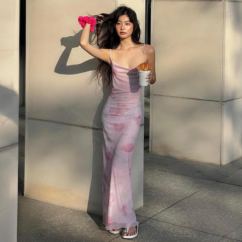 Aiertu  -Lennix Mesh Maxi Dress aiertu