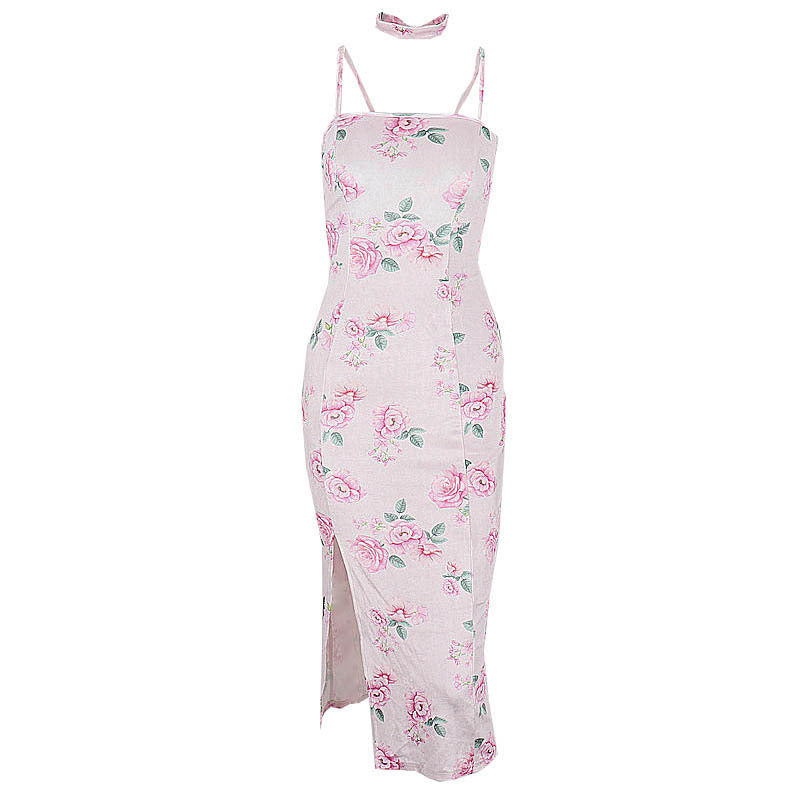 Aiertu - Lace Up Floral Long Maxi Dress Aiertu