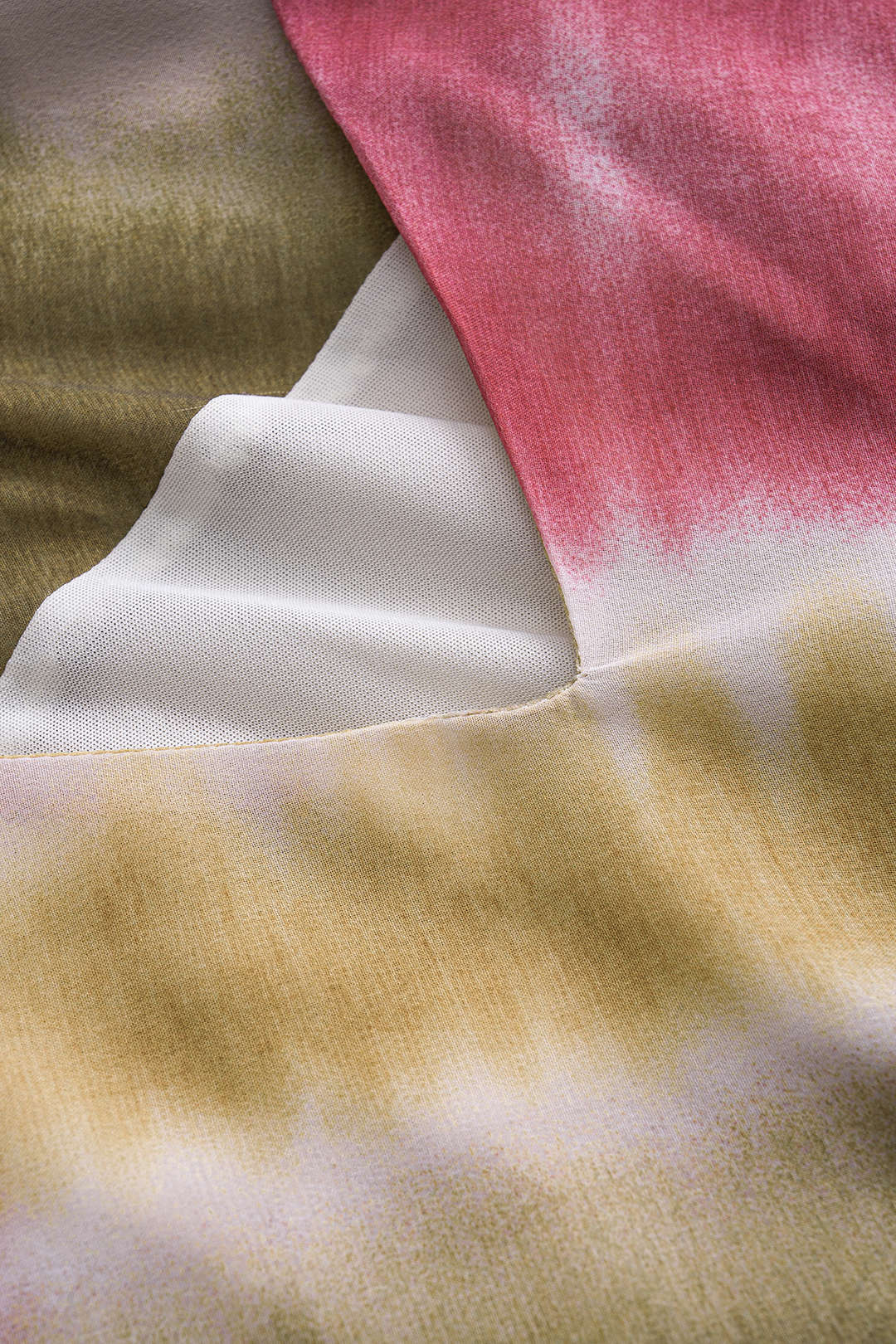 Aiertu  -  Tie Dye Ombre Print Satin Beaded Slip Cowl Neck  Maxi Dress Aiertu
